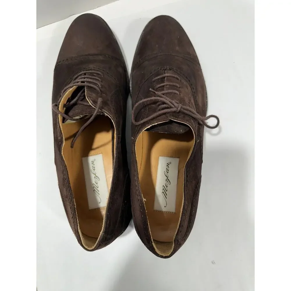 Mezlan Ravenna Brown Suede Oxford Dress Shoes US‎ 10 M Made In Spain Luxurious